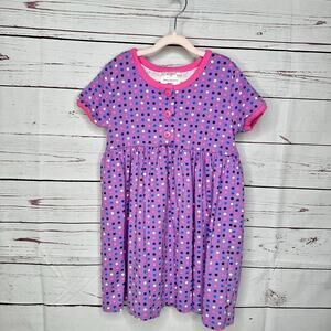Hanna Andersson  Purple with pink polka dot dress size 4T